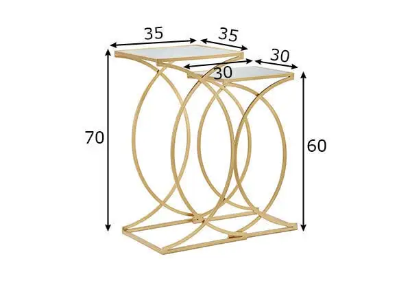 2 Pöytäsarja Glam 35, Kulta 2 2 Pöytäsarja Glam 35, Kulta - Image 2