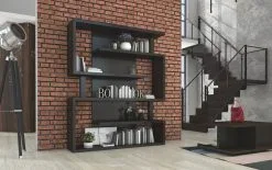 ADRK Furniture Felipe, Hylly 189 Cm X 151 Cm, Mustan Värinen