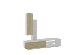 ADRK Furniture Nadia, Valkoisen Tammen Värinen Olohuoneen Kalustesarja