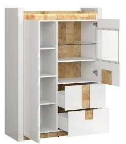 Black Red White Alameda -vitriinikaappi, Valkoinen Kiiltävä/tammi -NORE Kalusteet Myymälä alameda vitriinikaappi valkoinen kiiltavatammi a46e7 netistai reference