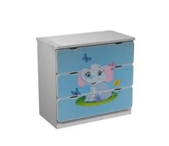 Amila Ami 25 -lipasto 3S, 80 X 82 X 45,5 Cm, Valkoinen / Sininen