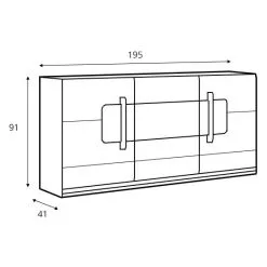 Forte Attention III -senkki, 91 X 195 X 41 Cm, Korkeakiilto Valkoinen / Sonoma Tammi -NORE Kalusteet Myymälä attention iii senkki 91 x 195 x bc320 osta reference