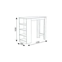 NORE Baaripöytä Hoker, Valkoinen -NORE Kalusteet Myymälä baaripoyta hoker valkoinen ebc7c netistai reference