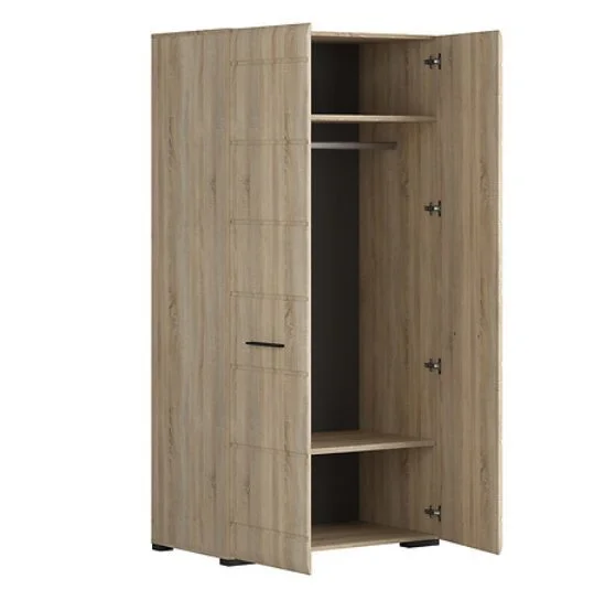 Black Red White BRW Fever 2D -vaatekaappi, 100 X 55 C 200 Cm, Tammi 3 Black Red White BRW Fever 2D -vaatekaappi, 100 X 55 C 200 Cm, Tammi - Image 3