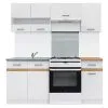Black Red White BRW Junona Line 180 Keittiön Kalustesarja Kodinkoneilla, Valkoinen