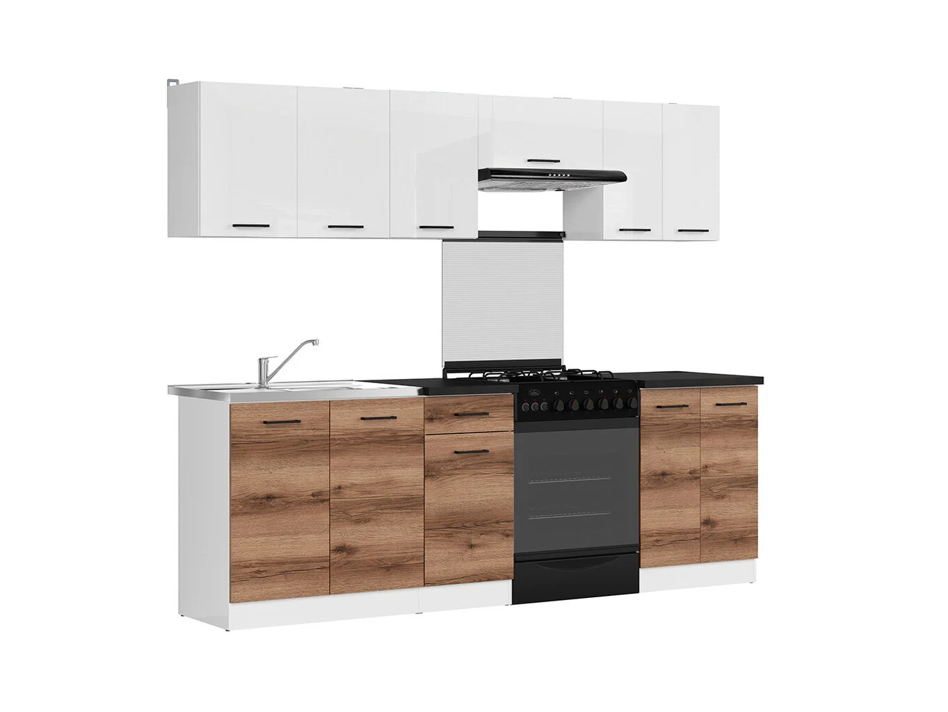 Black Red White BRW Junona Line 240 Keittiökalusteet, Valkoinen/tummanruskea 2 Black Red White BRW Junona Line 240 Keittiökalusteet, Valkoinen/tummanruskea - Image 2