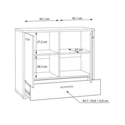 Forte Chicory II -lipasto, Riviera Tammi-valkoinen-valkoinen Kiiltävä -NORE Kalusteet Myymälä chicory ii lipasto riviera tammi valkoinen valkoinen 99455 netistai reference