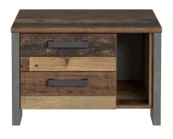 Forte Clif-yöpöytä, Tummanharmaa-vintage Tammi