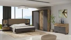 Forte Sirius Vaatekaappi, Musta SRBS12412B, Ruskea / Harmaa