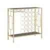 Glam Konsolipöytä Viinitelineellä, Musta/kultainen