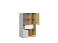 Black Red White Hylly BRW Nandu 2D1S, Harmaa/valkoinen -NORE Kalusteet Myymälä hylly brw nandu 2d1s harmaavalkoinen a9719 netistai reference