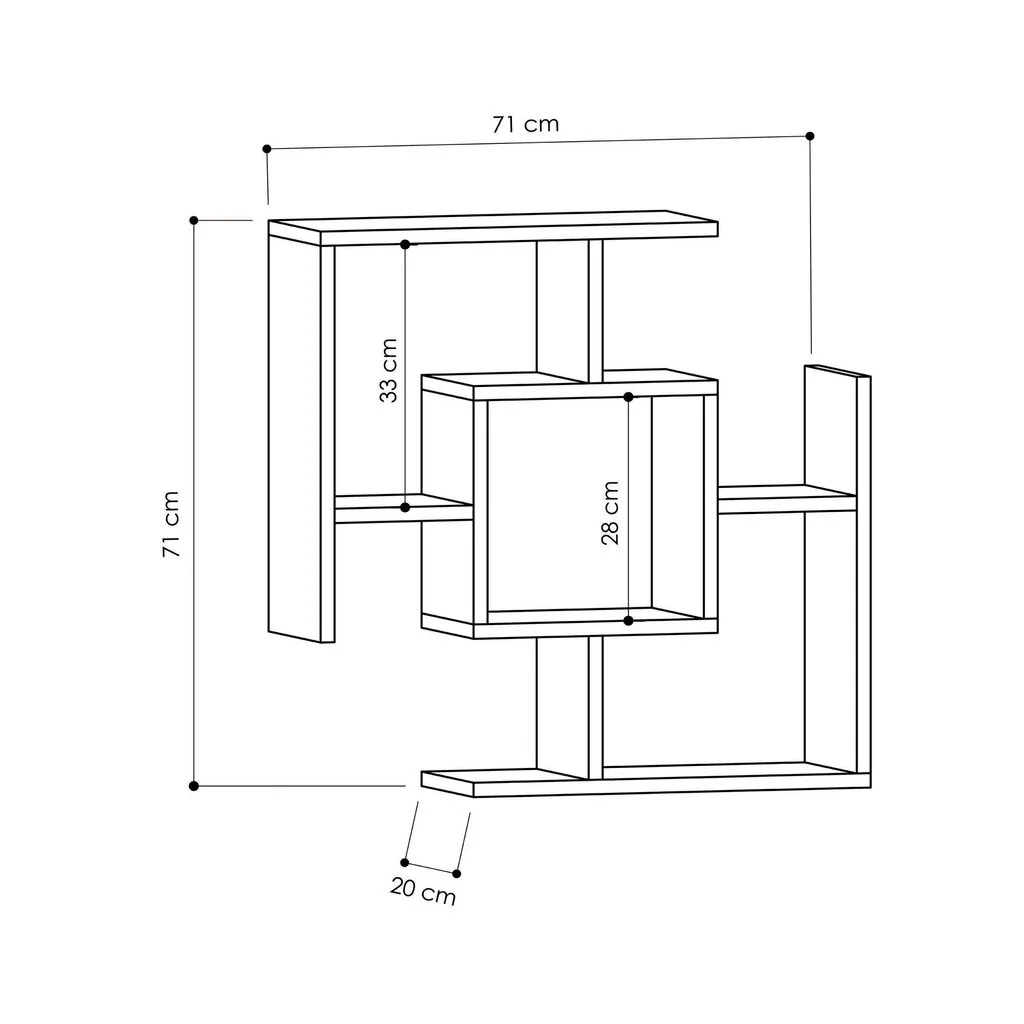 Hylly Kalune Design Parantez, Harmaa 2 Hylly Kalune Design Parantez, Harmaa - Image 2