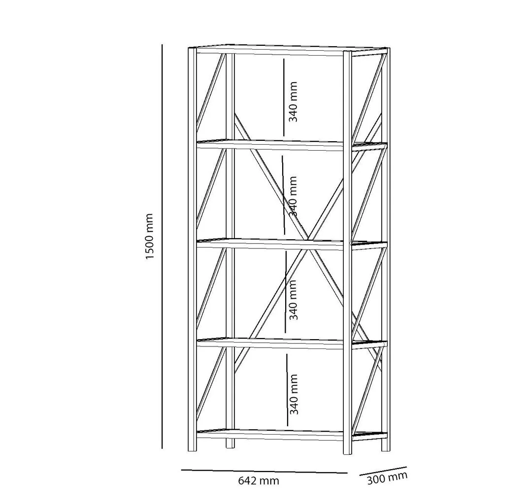 Hylly Kalune Design Vega, Ruskea/musta 2 Hylly Kalune Design Vega, Ruskea/musta - Image 2
