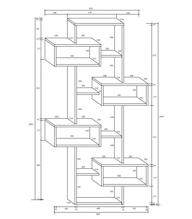 Meblocross Hylly Rio, Valkoinen/ruskea. 3 Meblocross Hylly Rio, Valkoinen/ruskea. - Image 3