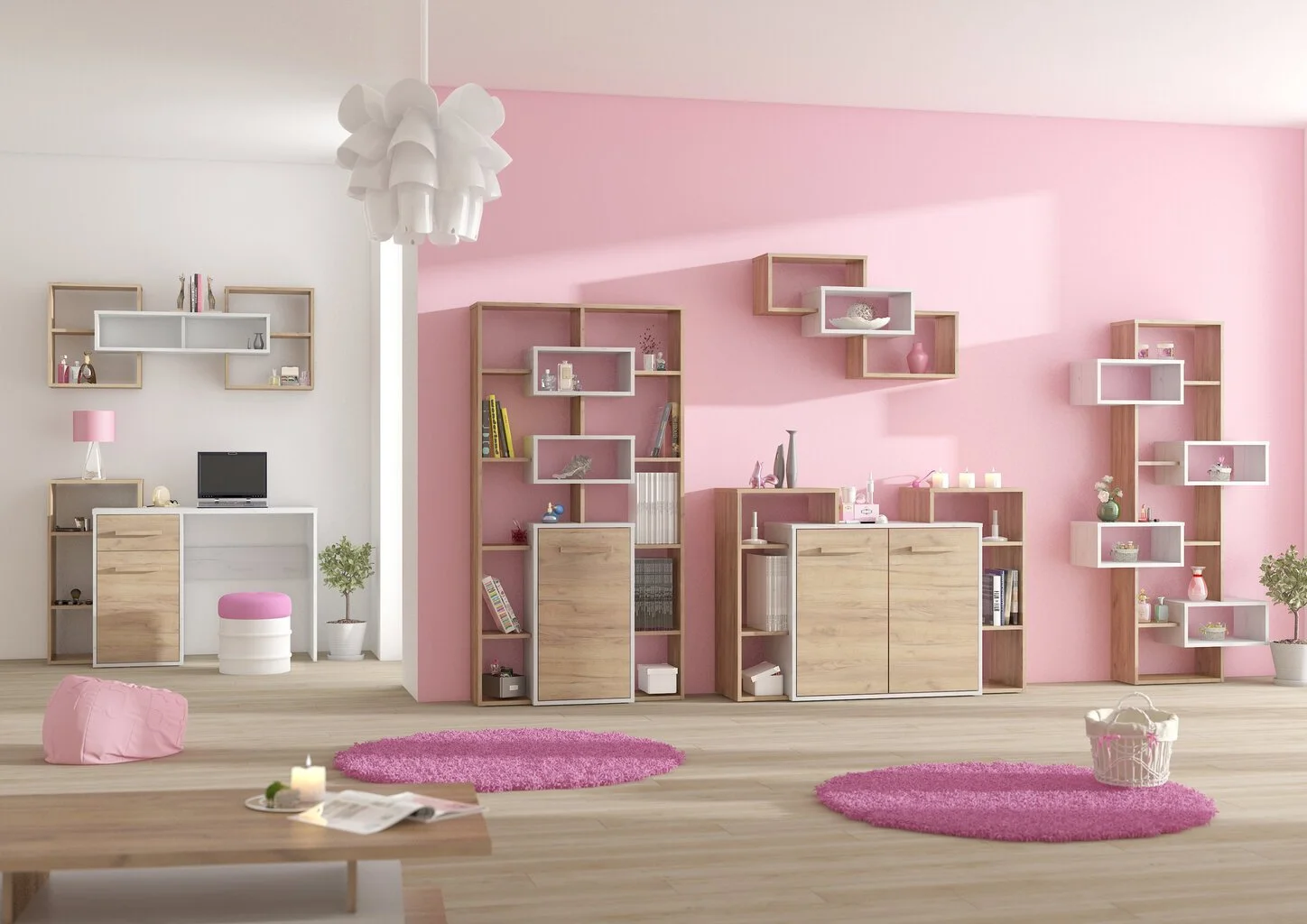 Meblocross Hylly Rio, Valkoinen/ruskea. 2 Meblocross Hylly Rio, Valkoinen/ruskea. - Image 2