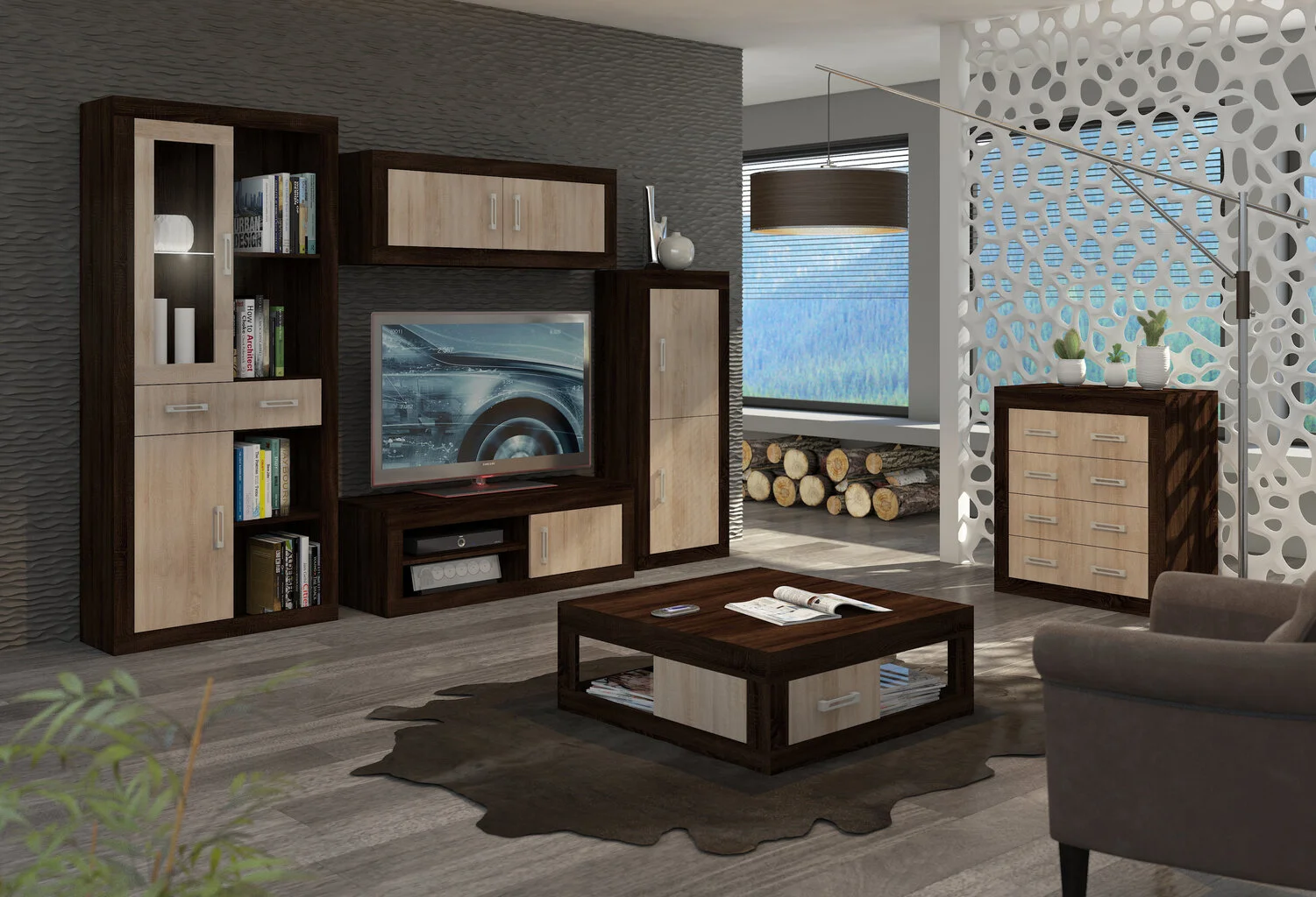 Meblocross Hylly Verin 2D, Tumma Ja Vaalea Tammi 2 Meblocross Hylly Verin 2D, Tumma Ja Vaalea Tammi - Image 2