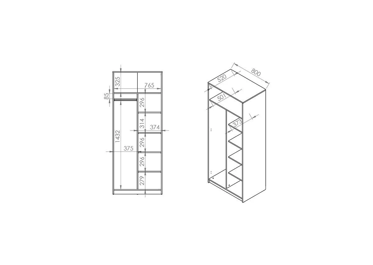 ML Meble IQ 02 - Vaatekaappi.beige 2 ML Meble IQ 02 - Vaatekaappi.beige - Image 2