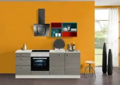 Jaka Optikompakt Vigo -keittiökalustesarja, 210 Cm, Ruskea / Keltainen / Punainen / Sininen