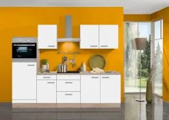 Jaka Optikompakt Zamora -keittiökalustesarja, 270 Cm, Valkoinen / Ruskea