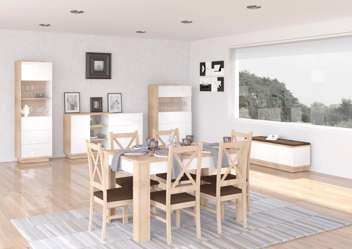 Jatkettava Pöytä Meblocross Hybrid Hyb-22, Tammen Värinen 4 Jatkettava Pöytä Meblocross Hybrid Hyb-22, Tammen Värinen - Image 4