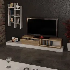 Kaapisto Kalune Design Lucida, Valkoinen/ruskea -NORE Kalusteet Myymälä kaapisto kalune design lucida valkoinenruskea 69047 palaute reference