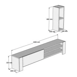 Kaapistokokonaisuus Kalune Design Naz, Valkoinen/ruskea -NORE Kalusteet Myymälä kaapistokokonaisuus kalune design naz valkoinenruskea 206dd netistai reference