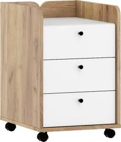 Kaappi Renkailla Meblocross Dolce Dol-08 3S, Vaaleanruskea/valkoinen