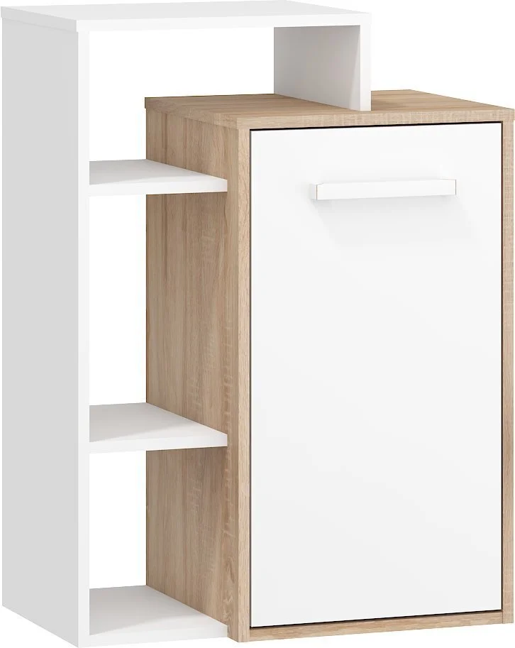 Meblocross Kaappi Rio L1D, Valkoinen / Tammi. 1 Meblocross Kaappi Rio L1D, Valkoinen / Tammi.