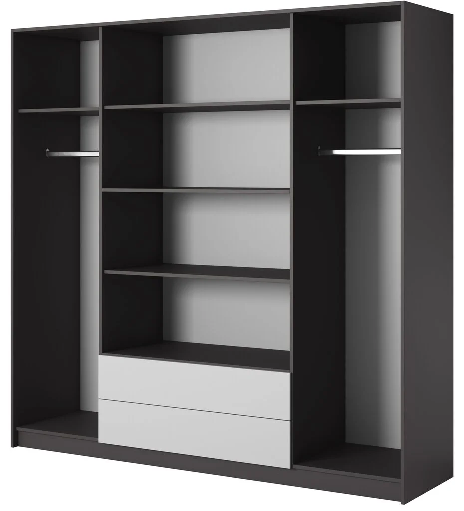 Laski Meble Kaappi Sega, Valkoinen/musta 2 Laski Meble Kaappi Sega, Valkoinen/musta - Image 2