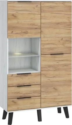 Meblocross Kaappi Sven 2D3S, Valkoinen/ruskea