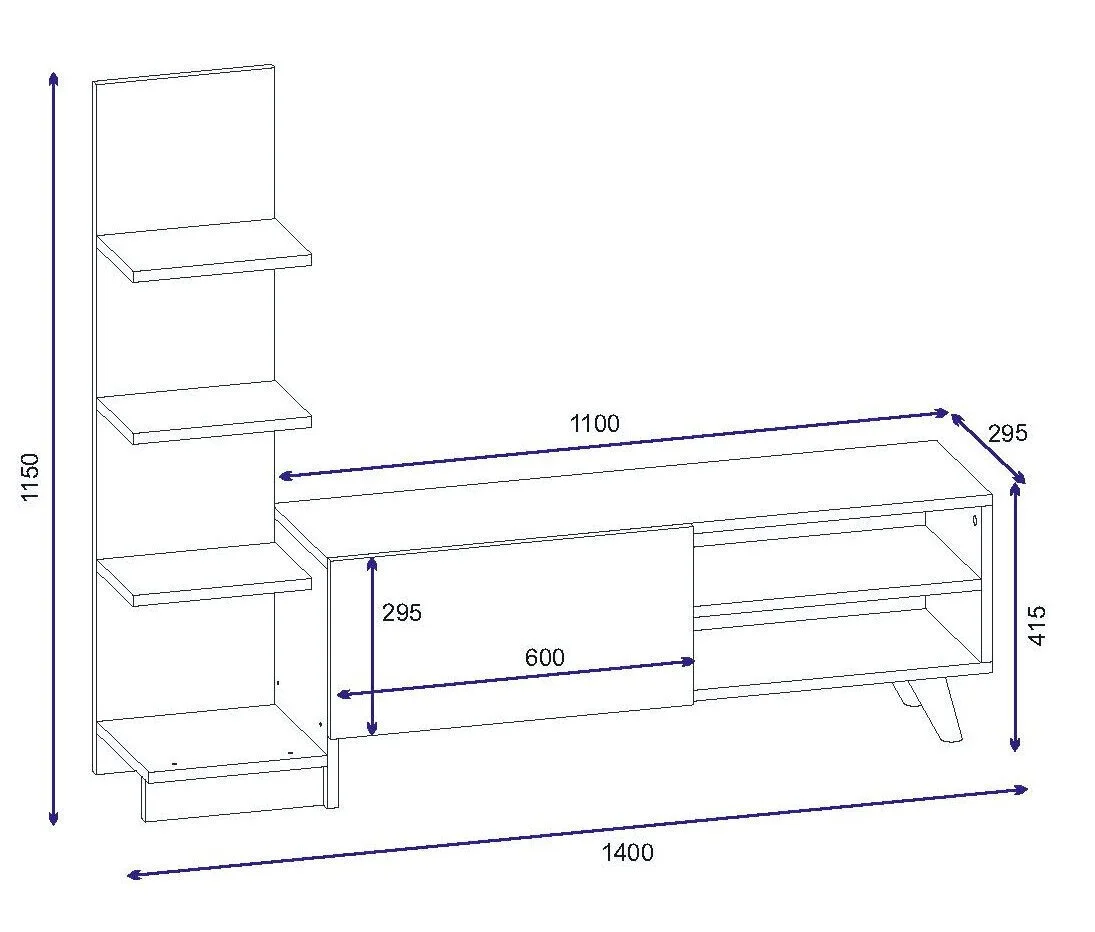 Kalune Design 756 (II), Valkoinen TV-pöytä 5 Kalune Design 756 (II), Valkoinen TV-pöytä - Image 5