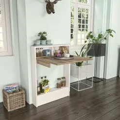 Kalune Design 793, Valkoinen/ruskea Säädettävä Kaappipöytä -NORE Kalusteet Myymälä kalune design 793 valkoinenruskea saadettava kaappipoyta cb462 netistai reference