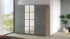 Kalune Design HM3, Ruskea/harmaa Vaatekaappi -NORE Kalusteet Myymälä kalune design hm3 ruskeaharmaa vaatekaappi a1a3f netistai reference