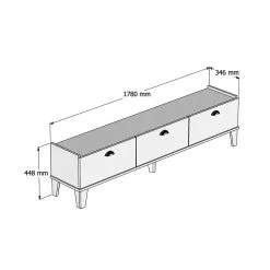 Kalune Design Sumer E3620 TV-pöytä, Valkoinen/ruskea -NORE Kalusteet Myymälä kalune design sumer e3620 tv poyta valkoinenruskea 7092c hinta reference