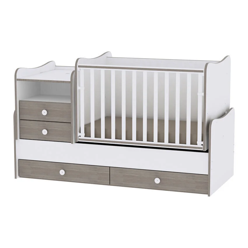 Kasvava Sänky Lipastolla Lorelli Combo, 110x62, Valkoinen/harmaa 2 Kasvava Sänky Lipastolla Lorelli Combo, 110x62, Valkoinen/harmaa - Image 2