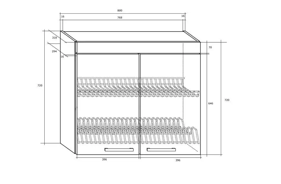Meblocross Keittiökaappi Astianpesukoneella Milo W80S, Tammi 2 Meblocross Keittiökaappi Astianpesukoneella Milo W80S, Tammi - Image 2