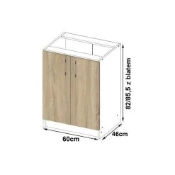 Keittiökaappi NORE Lima S60, Valkoinen/tammi -NORE Kalusteet Myymälä keittiokaappi nore lima s60 valkoinentammi 645a1 palaute reference