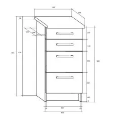 Meblocross Keittiökaappi Polo S40_4SZ, Tammi -NORE Kalusteet Myymälä keittiokaappi polo s404sz tammi a3550 hinta reference
