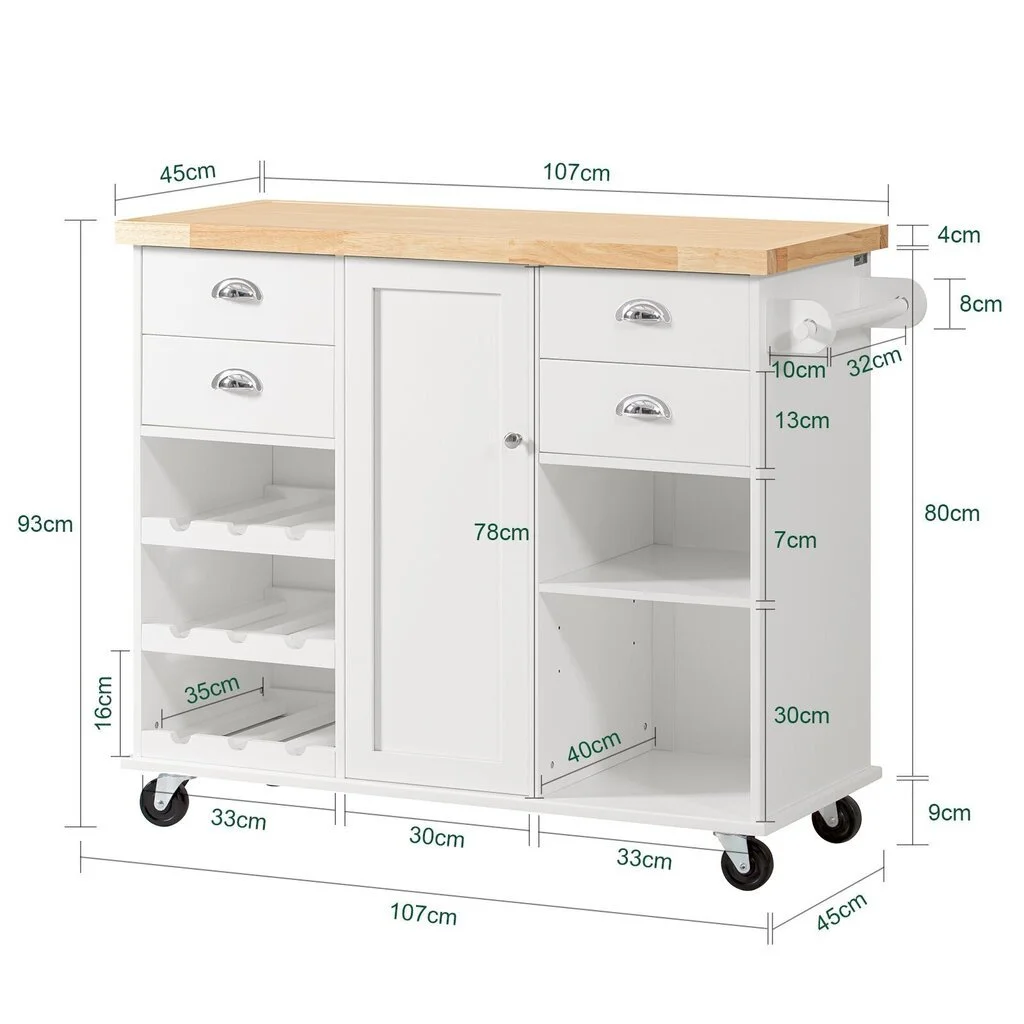 Keittiökaappi SoBuy KNL03-WN, Valkoinen 4 Keittiökaappi SoBuy KNL03-WN, Valkoinen - Image 4