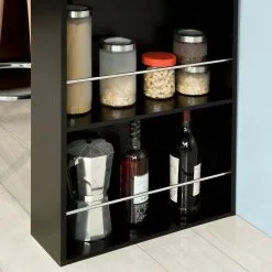 SoBuy Keittiön Bistrobaaripöytä Ja Säilytyshylly, FWT17-SCH, Musta -NORE Kalusteet Myymälä keittion bistrobaaripoyta ja sailytyshylly fwt17 sch musta f3130 osta reference