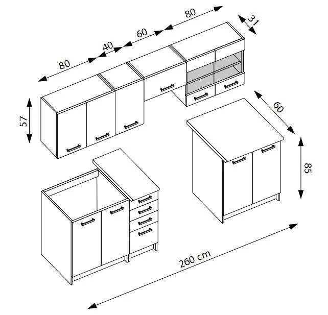 Keittiön Kaappisarja Halmar Amanda, Ruskea 2 Keittiön Kaappisarja Halmar Amanda, Ruskea - Image 2
