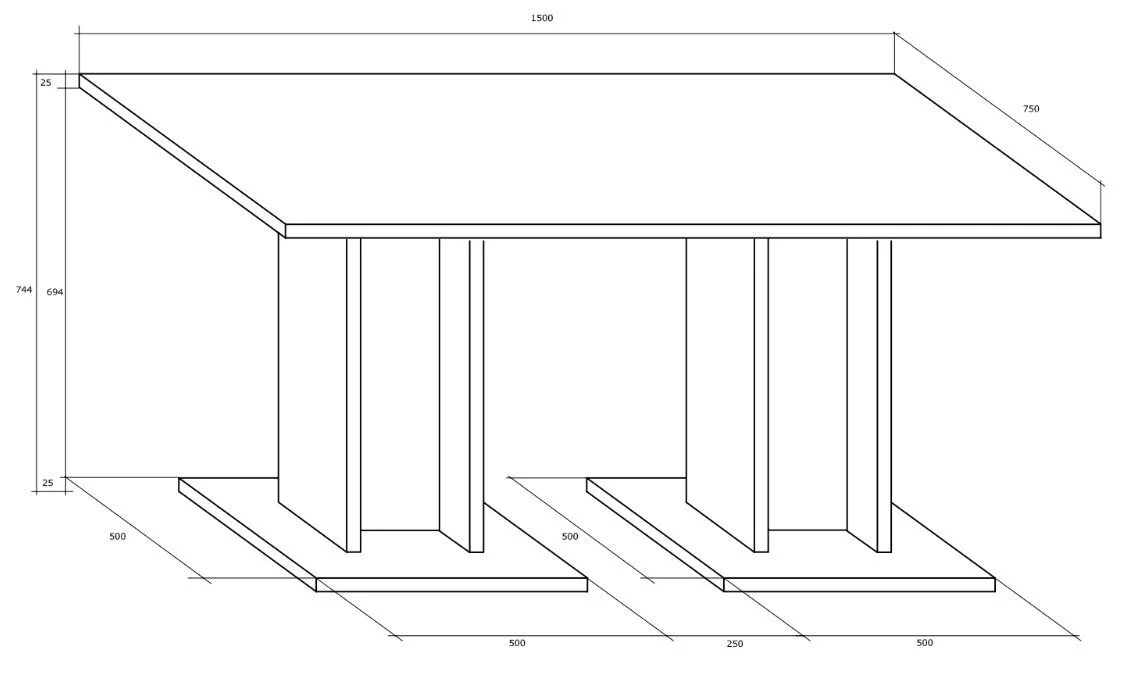 Meblocross Keittiön Pöytä Bond, Tumma Tammi 3 Meblocross Keittiön Pöytä Bond, Tumma Tammi - Image 3