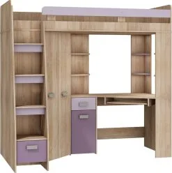 Meblocross Kerrossänky Antresola L, 200x80 Cm, Tammi/liila