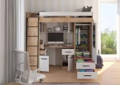 Kerrossänky Meblocross Smyk L, 80x200 Cm, Tammi/valkoinen -NORE Kalusteet Myymälä kerrossanky meblocross smyk l 80x200 cm tammivalkoinen a7211 osta reference