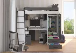 Kerrossänky Meblocross Smyk P, 80x200 Cm, Harmaa/valkoinen -NORE Kalusteet Myymälä kerrossanky meblocross smyk p 80x200 cm harmaavalkoinen b4174 osta reference