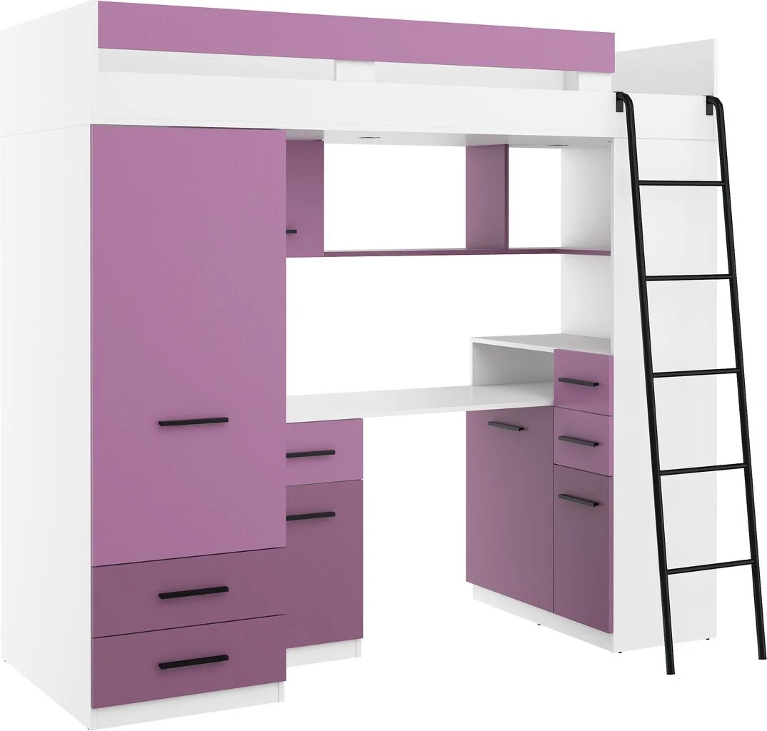 Kerrossänky Meblocross Smyk P, 80x200 Cm, Violetti/valkoinen 2 Kerrossänky Meblocross Smyk P, 80x200 Cm, Violetti/valkoinen - Image 2