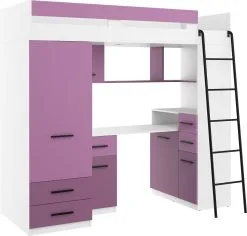 Kerrossänky Meblocross Smyk P, 80x200 Cm, Violetti/valkoinen