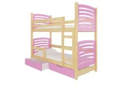 ADRK Furniture Kerrossänky Osuna, Vaaleanpunainen / Puu