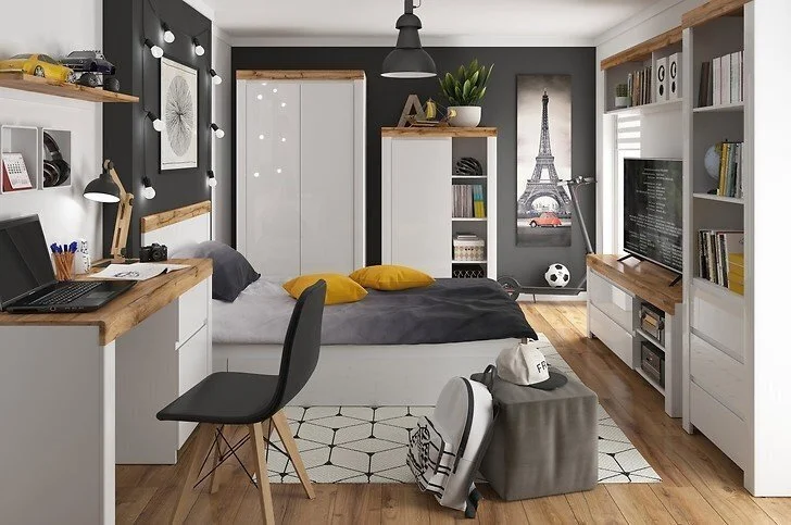 Black Red White Kirjoituspöytä BRW Holten 1D1S, Valkoinen/ruskea 5 Black Red White Kirjoituspöytä BRW Holten 1D1S, Valkoinen/ruskea - Image 5