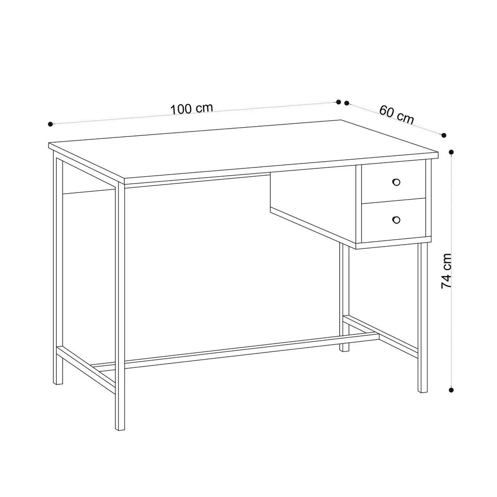Kirjoituspöytä Kalune Design Morris, Ruskea/musta 4 Kirjoituspöytä Kalune Design Morris, Ruskea/musta - Image 4